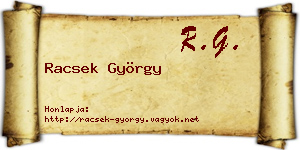 Racsek György névjegykártya
